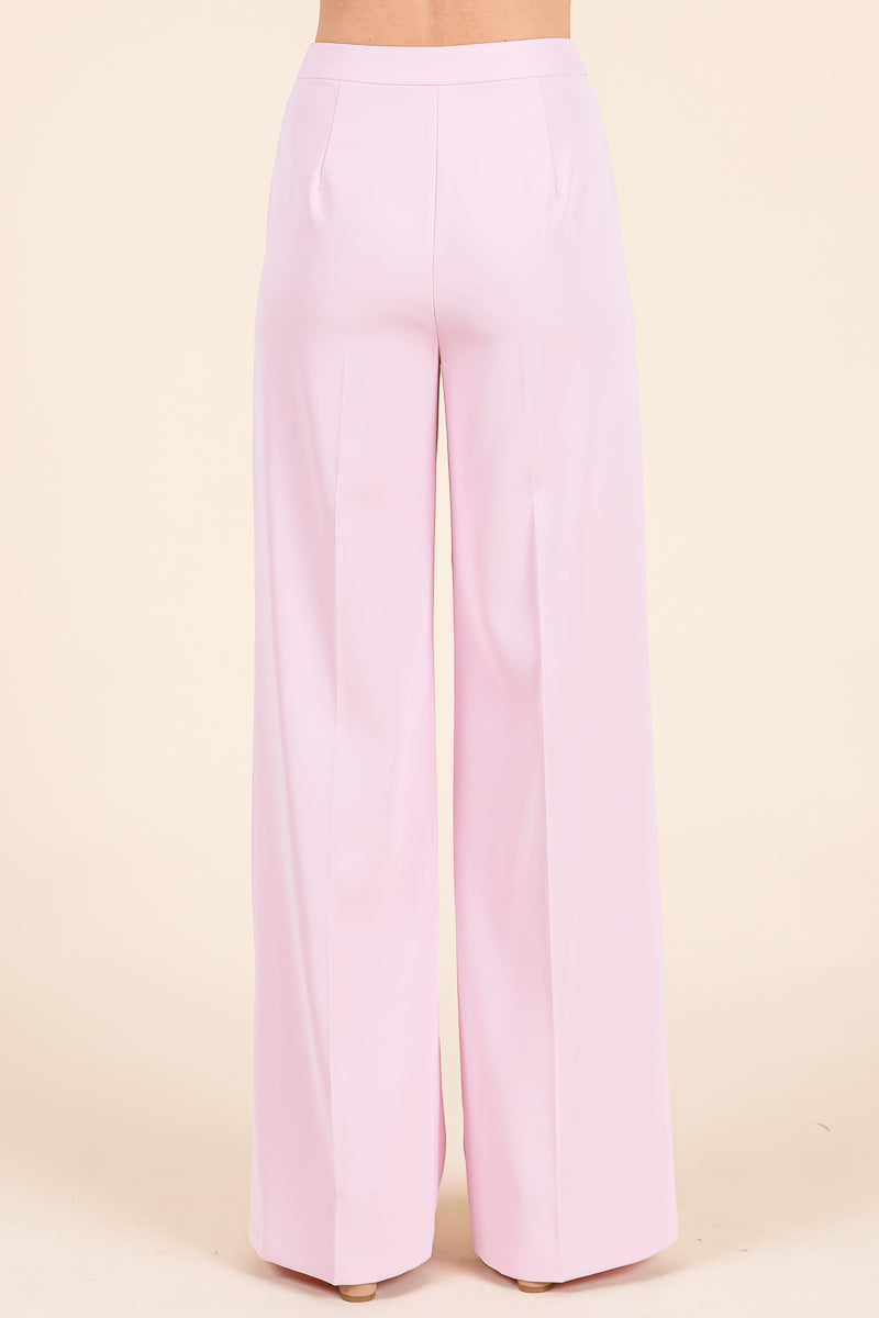 Strapless Smocked Crop Top & Wide-Leg Pants Set