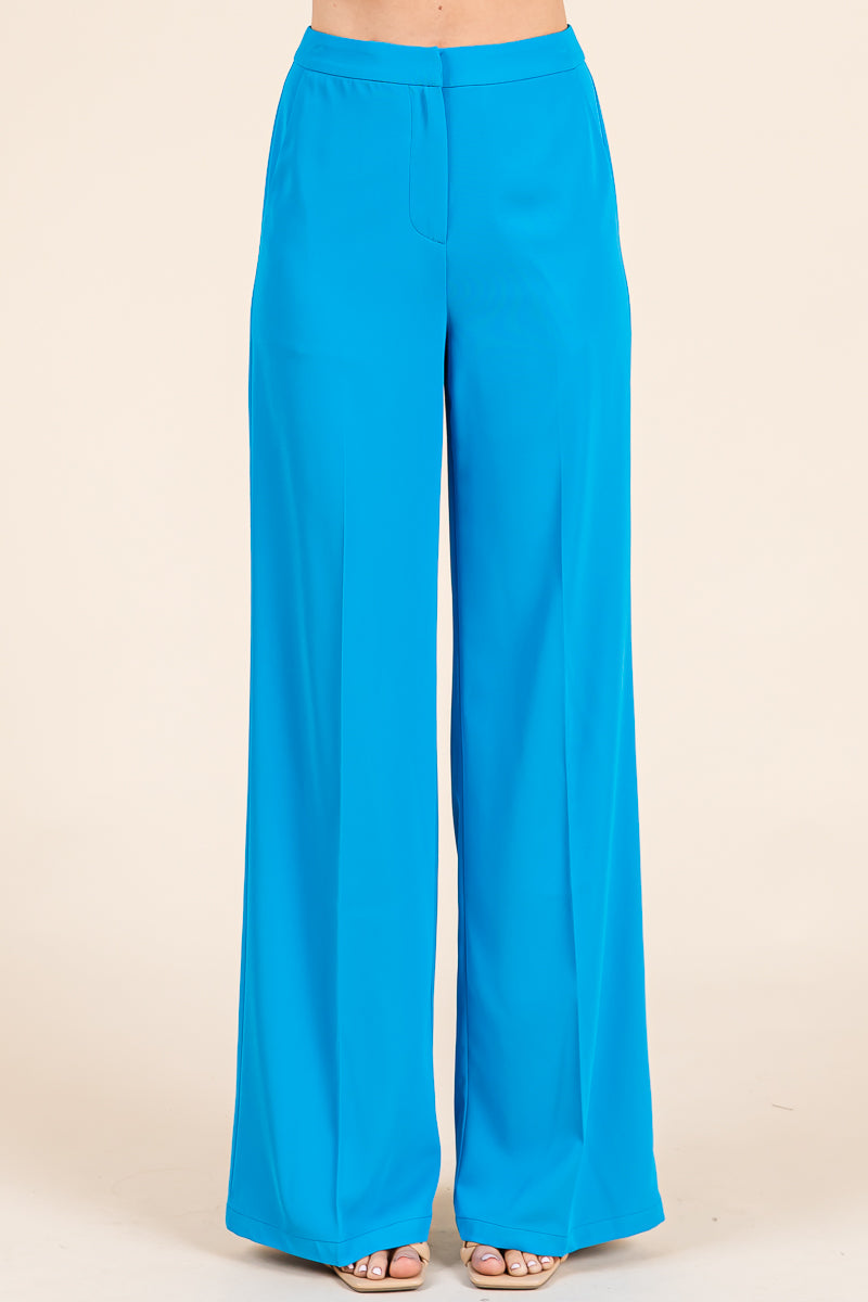 Strapless Smocked Crop Top & Wide-Leg Pants Set