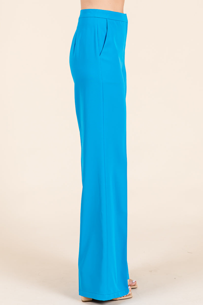 Strapless Smocked Crop Top & Wide-Leg Pants Set