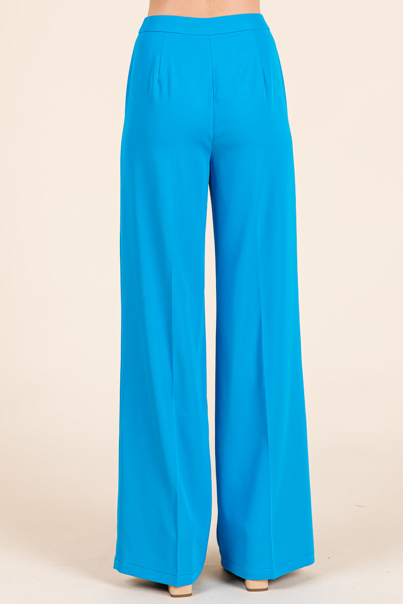 Strapless Smocked Crop Top & Wide-Leg Pants Set