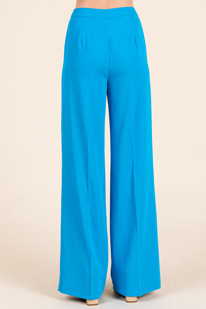 Strapless Smocked Crop Top & Wide-Leg Pants Set