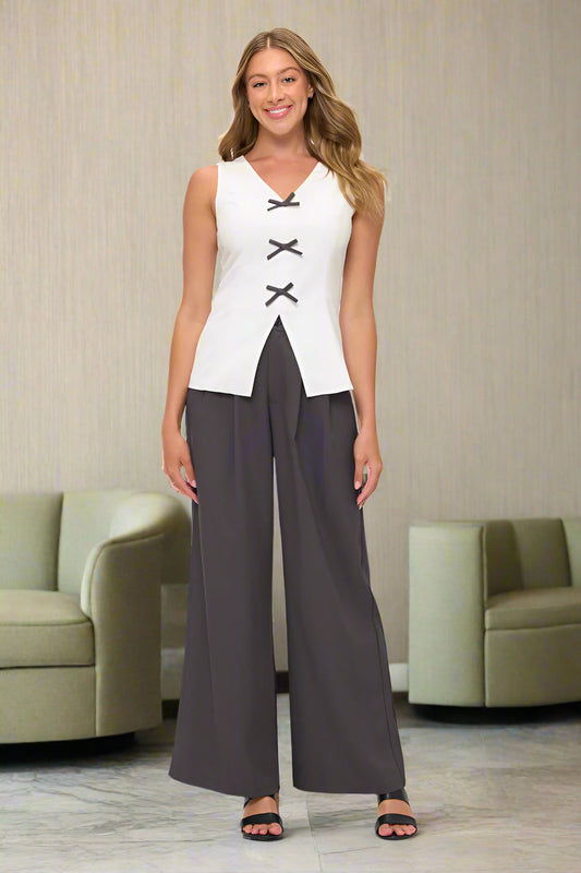 Sleeveless Top & Wide-Leg Trousers 2 Piece Sets