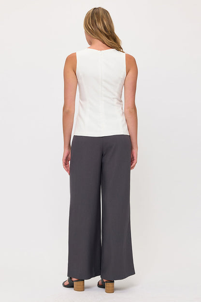 Sleeveless Top & Wide-Leg Trousers 2 Piece Sets