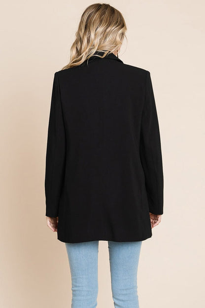 Long Double Breasted Lapel Collar Blazers